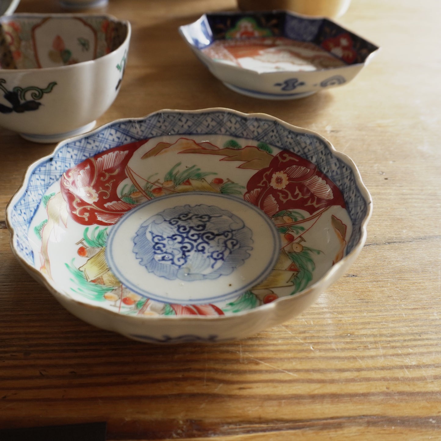 爽やかな赤絵と染付のなます皿 - Kotto Shop