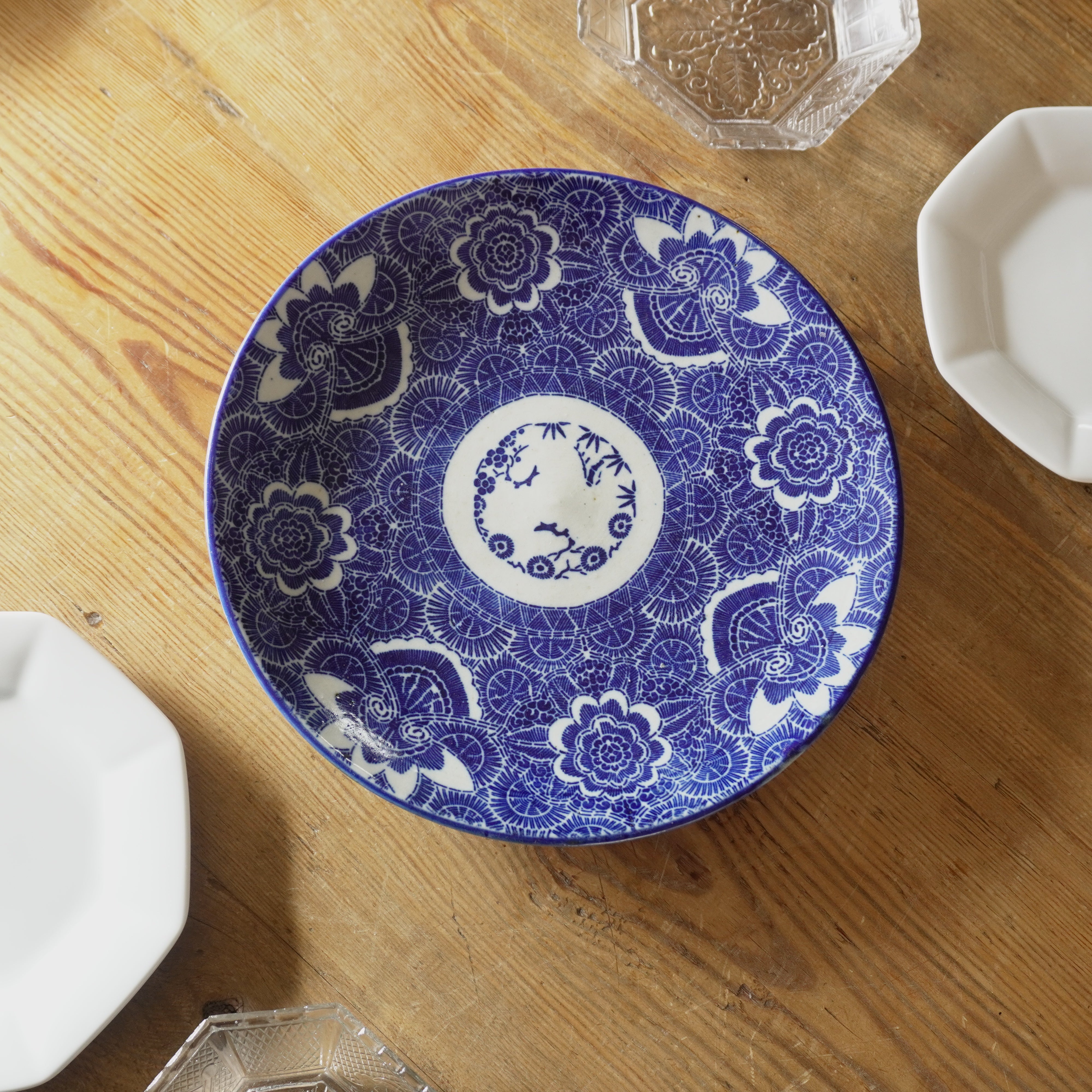 ◆◇【骨董天国】◆◇兜の灰皿 茶道具 大茶碗 三島手 古作 直し有り 刷毛目 高麗 工芸品