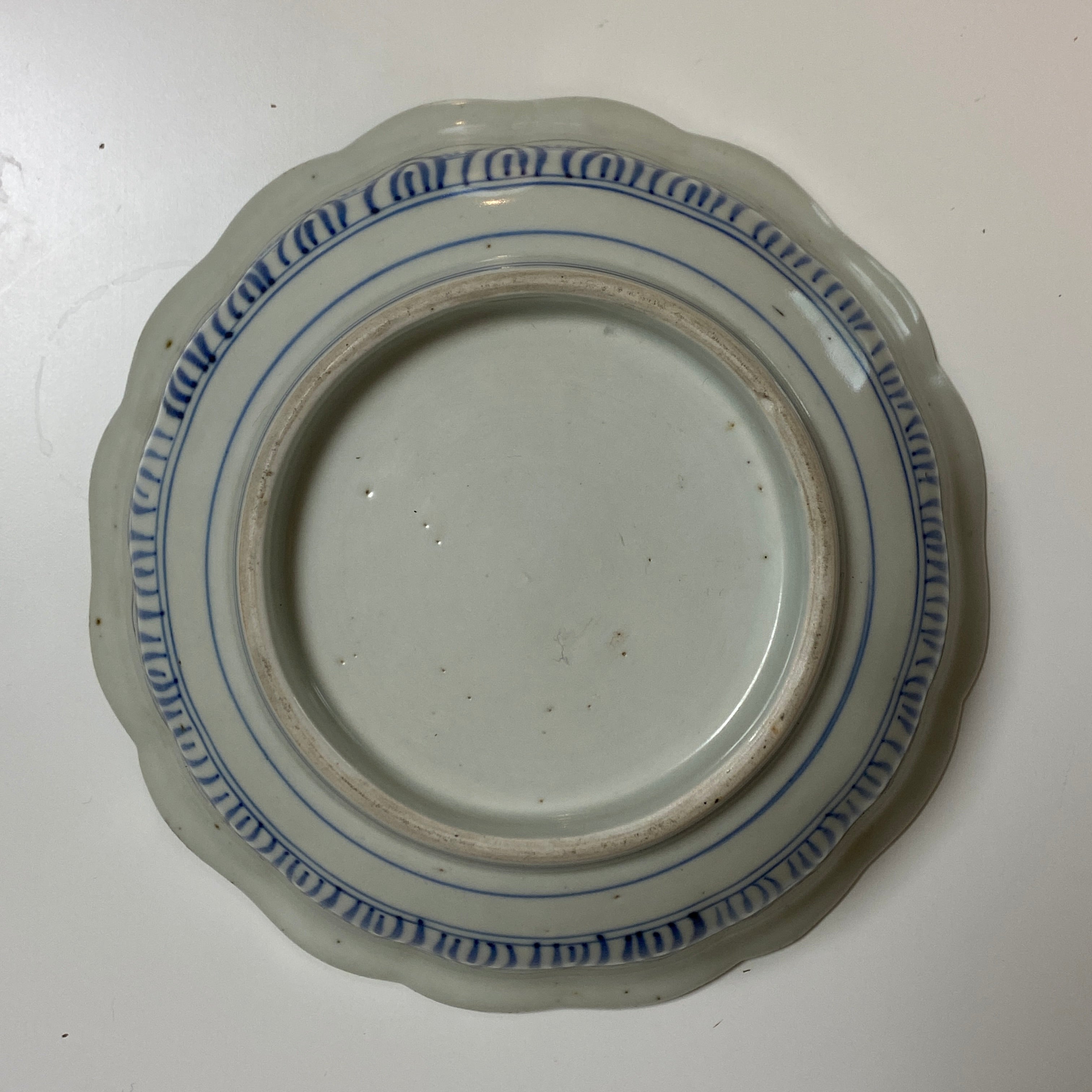 李朝期　染め付け鉢　虫食い風情あり 天真爛漫な清朝染付大茶碗 鉢 茶道具 菓子鉢 菓子器 盛鉢 古染付青華古