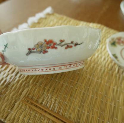 桐に舞う、柔らか桃色鳳凰なます皿 - Kotto Shop