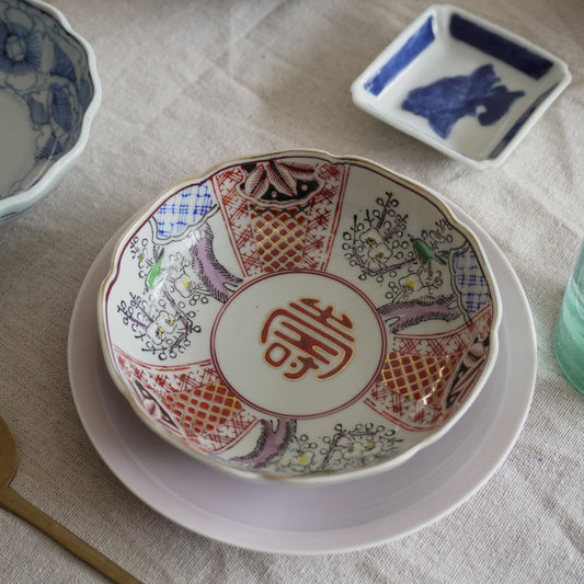 梅に集う鳥たちの「寿」なます皿 - Kotto Shop