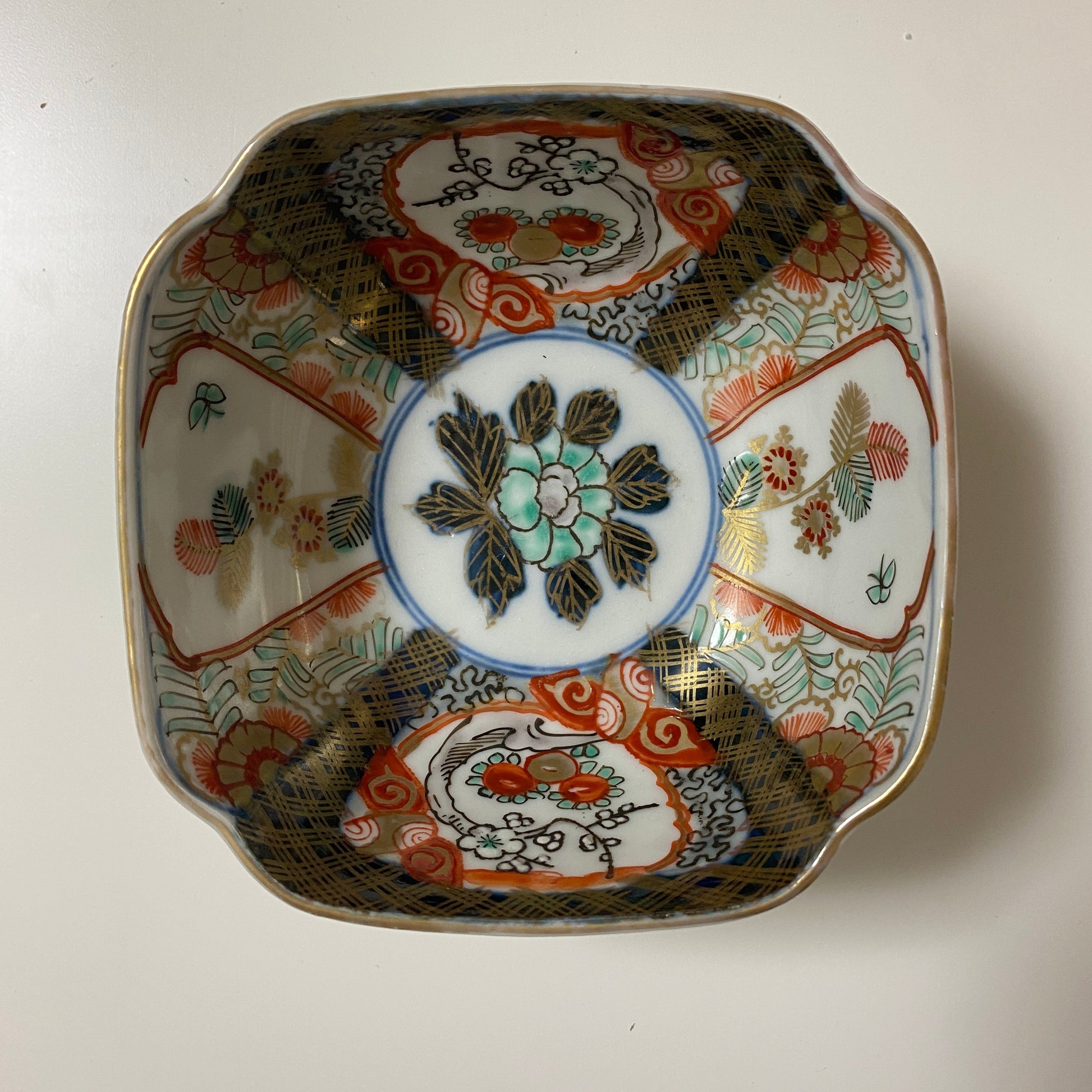 グリーンがおしゃれな明治四角小鉢 - Kotto Shop