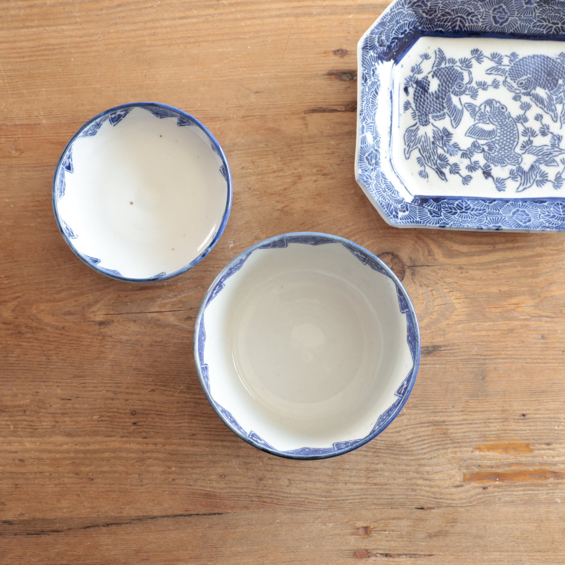 藍の印判窓絵茶碗 - Kotto Shop