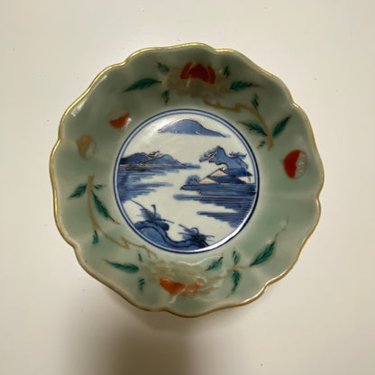 青磁が柔らかで可愛らしい古伊万里なます皿 - Kotto Shop