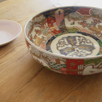 牡丹に獅子図華やか色絵大鉢 - Kotto Shop