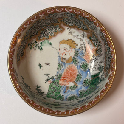 福を抱く恵比寿様の色絵深鉢 - Kotto Shop