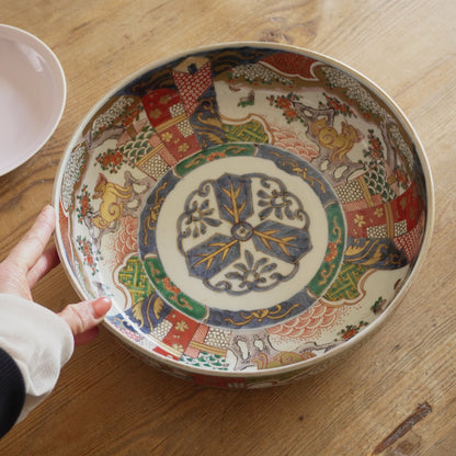 牡丹に獅子図華やか色絵大鉢 - Kotto Shop