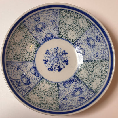 ブルーとグリーンの扇文丼鉢 - Kotto Shop