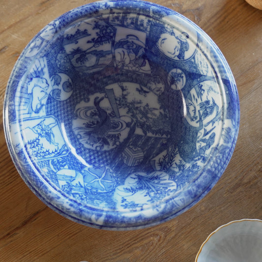 様々な用途に使える印判風景図大鉢 - Kotto Shop