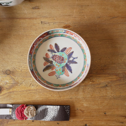 【甘手】柘榴柄のパステル九谷皿 - Kotto Shop