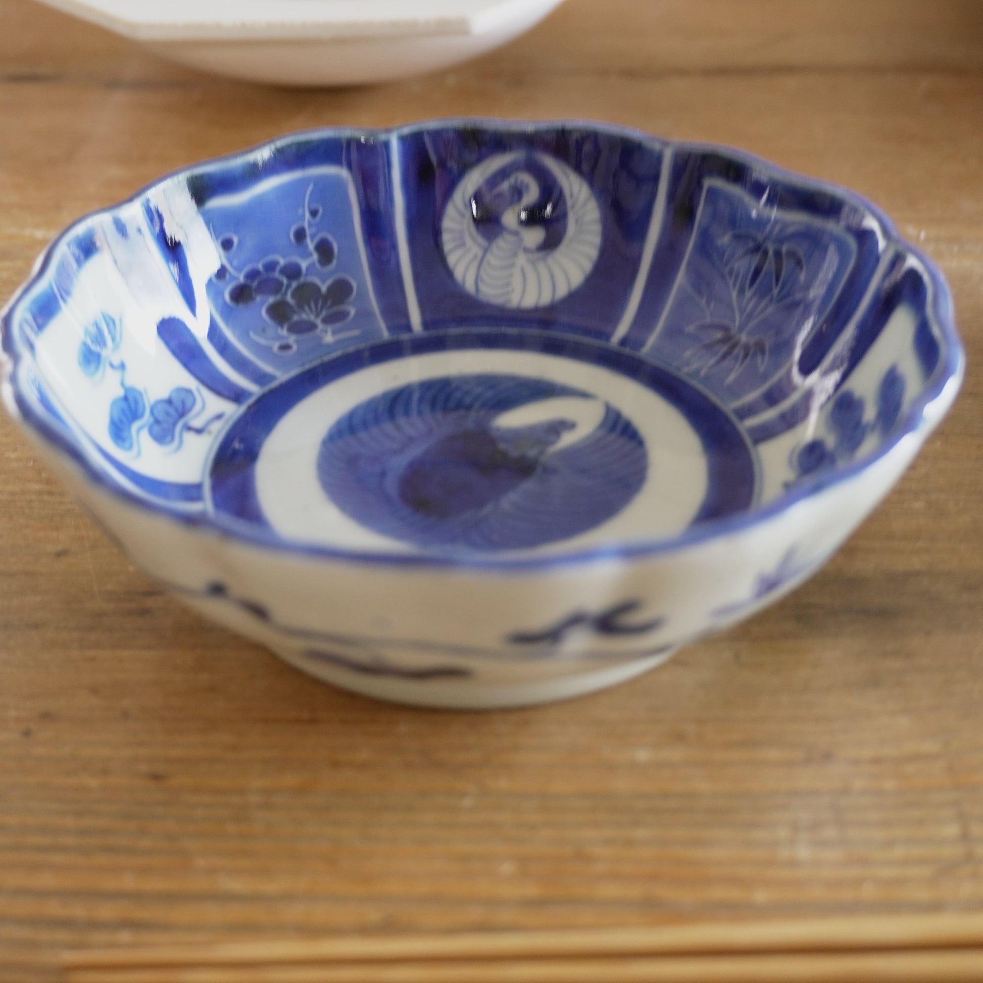 濃いブルーが映える、鶴亀なます皿 - Kotto Shop