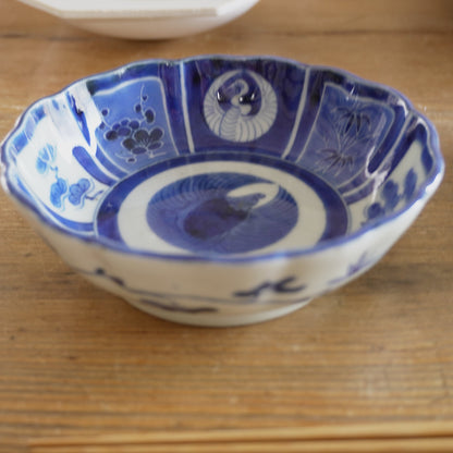 濃いブルーが映える、鶴亀なます皿 - Kotto Shop