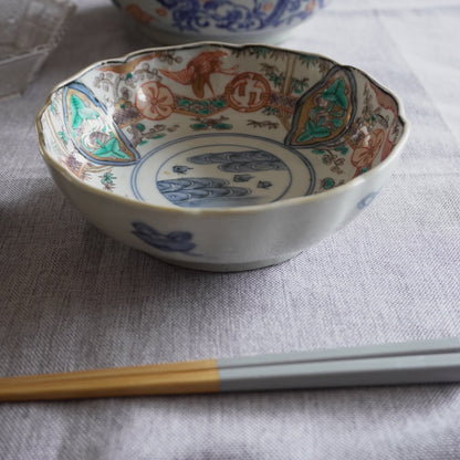 翠と朱が織りなす古伊万里色絵なます皿 - Kotto Shop