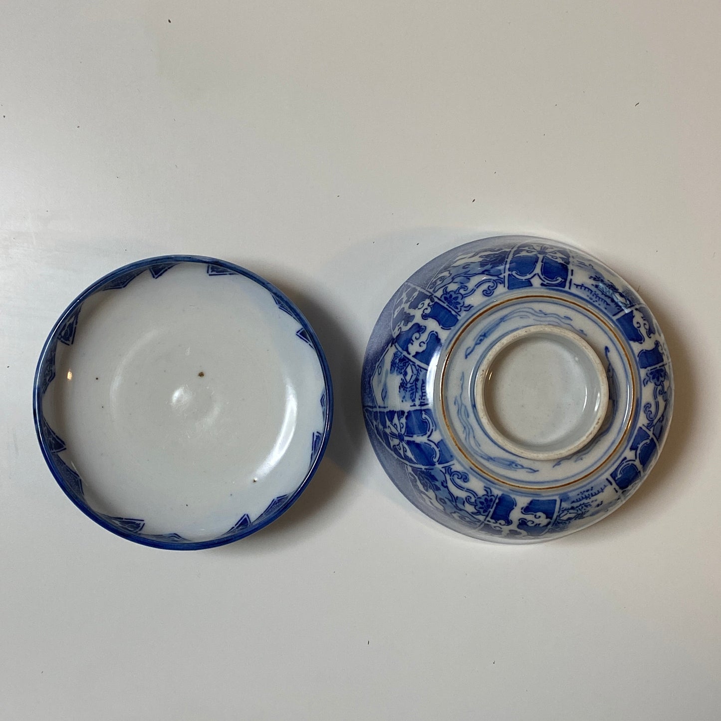 藍の印判窓絵茶碗 - Kotto Shop