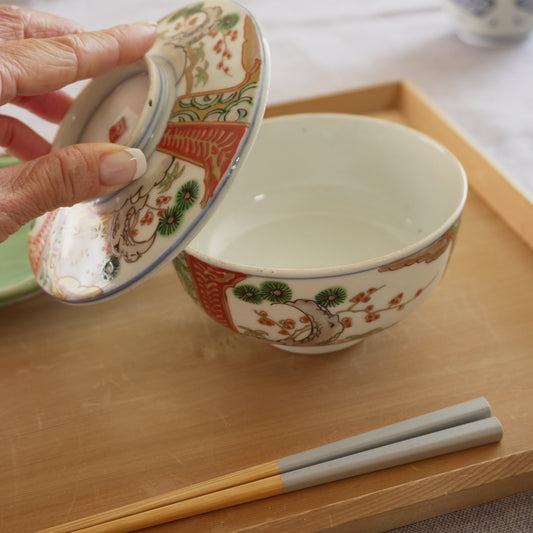 すっきりとした色味の色絵お茶碗 - Kotto Shop