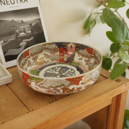 牡丹に獅子図華やか色絵大鉢 - Kotto Shop