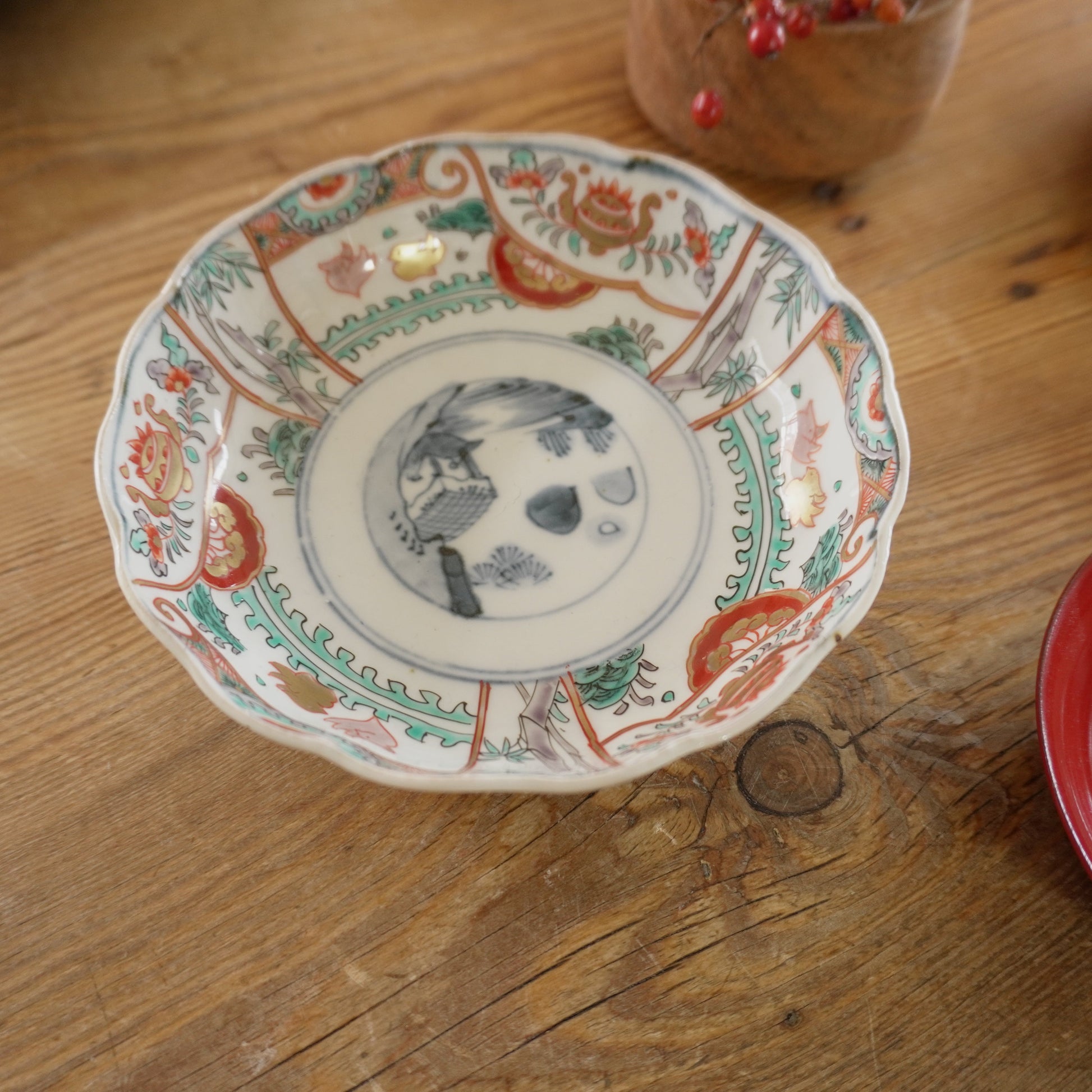 淡色金彩の美しい古伊万里なます皿 - Kotto Shop