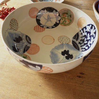 可愛らしいピンクの丸紋大鉢 - Kotto Shop