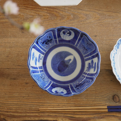 濃いブルーが映える、鶴亀なます皿 - Kotto Shop