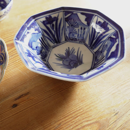 蘭と富士の描かれた八角中鉢 - Kotto Shop