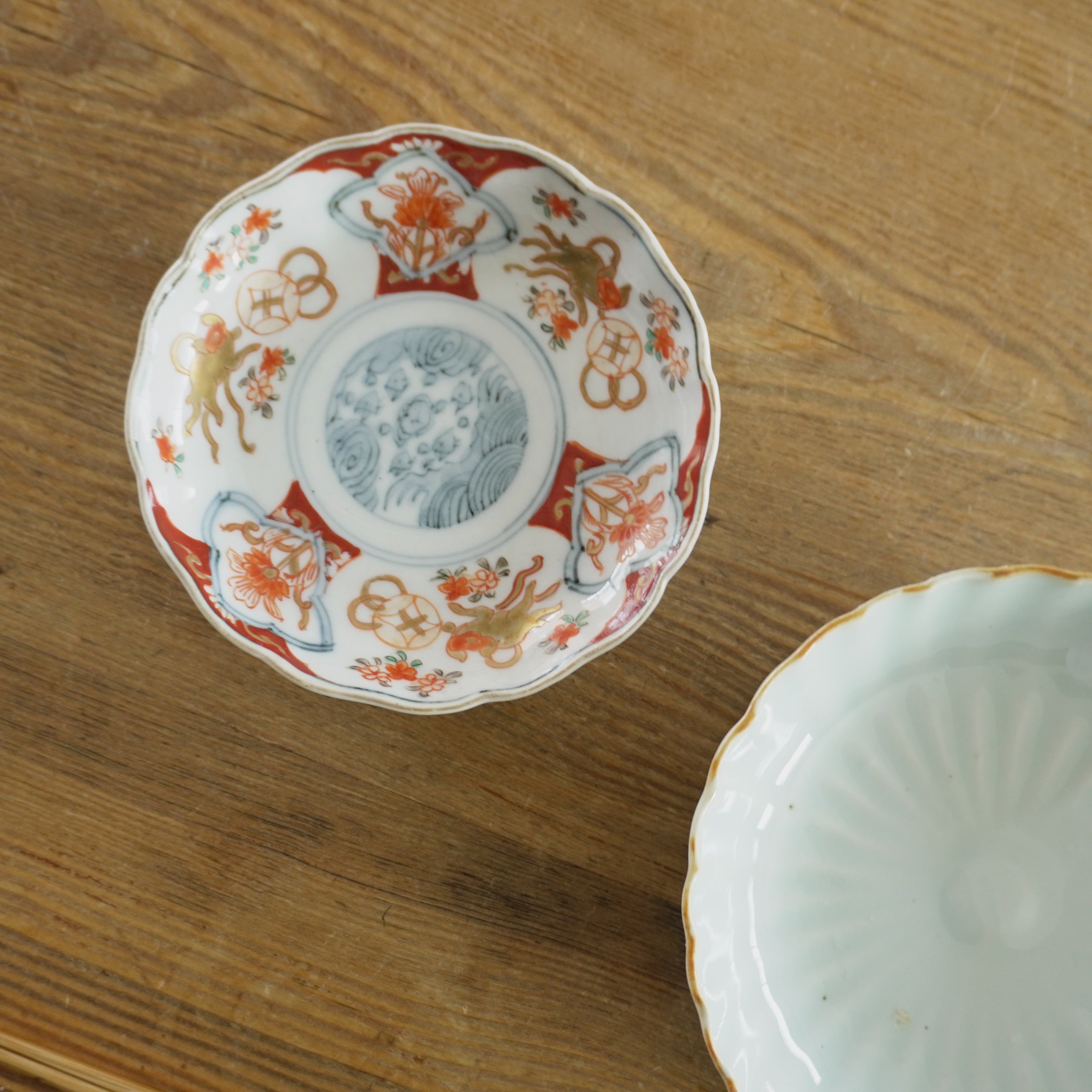 時代 角福 金彩 風景紋 小皿 18客 TN 101 70816 時代 角福 金彩 風景紋 小皿 18客 TN 101 70816