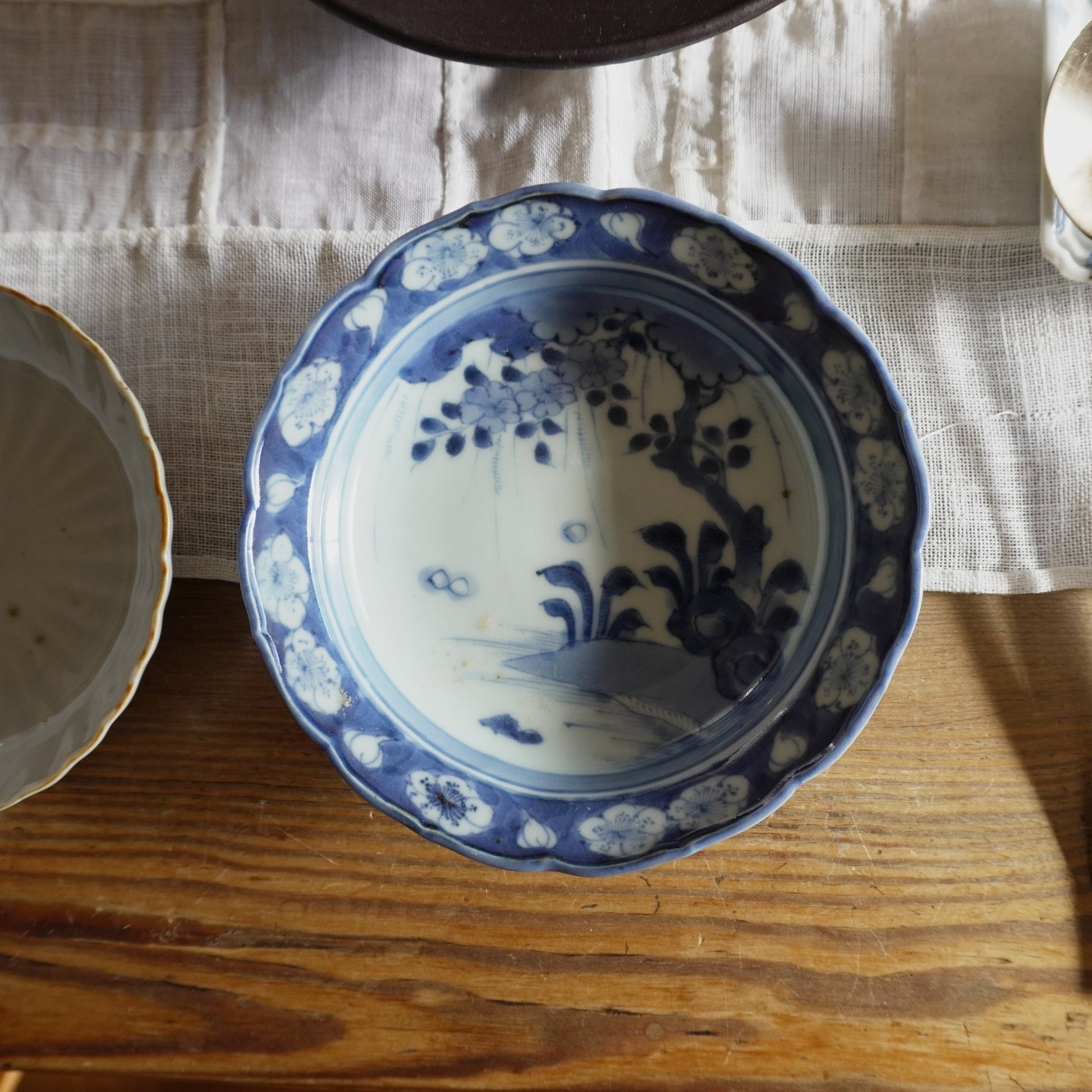 古伊万里染付輪花縁皿 - Kotto Shop