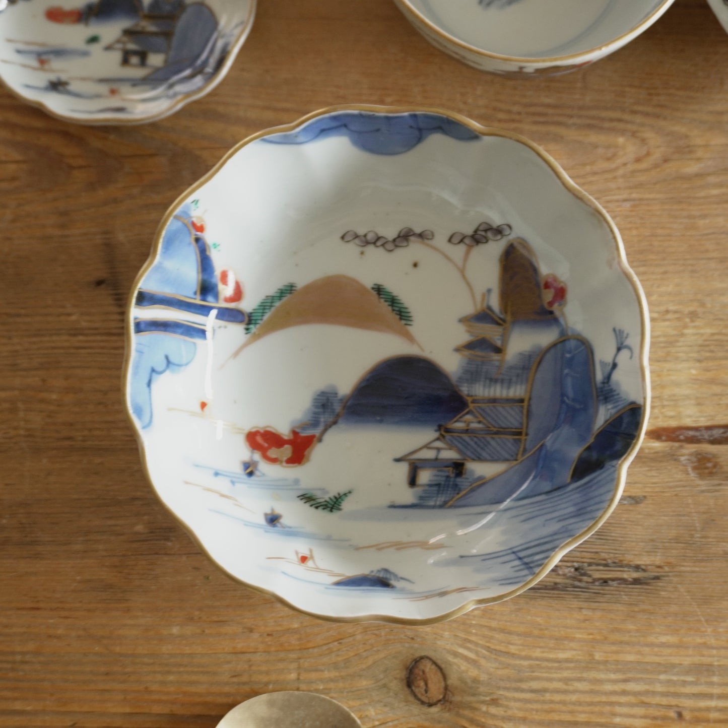 【なます皿】静かな山水と金彩の美しい器 - Kotto Shop