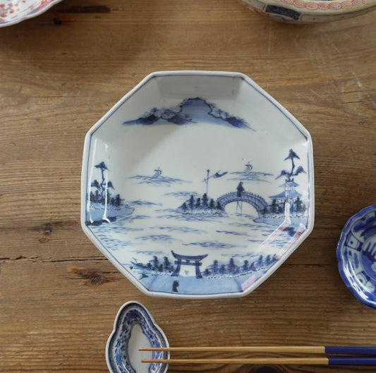 古伊万里山水図の八角皿 - Kotto Shop