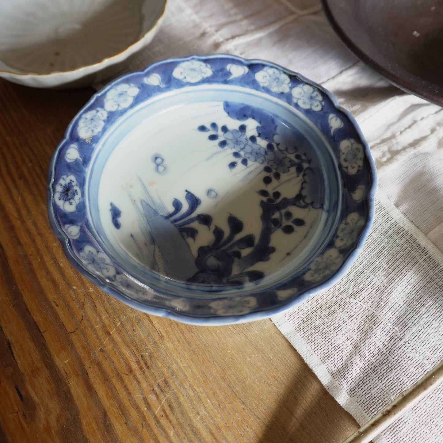 古伊万里染付輪花縁皿 - Kotto Shop