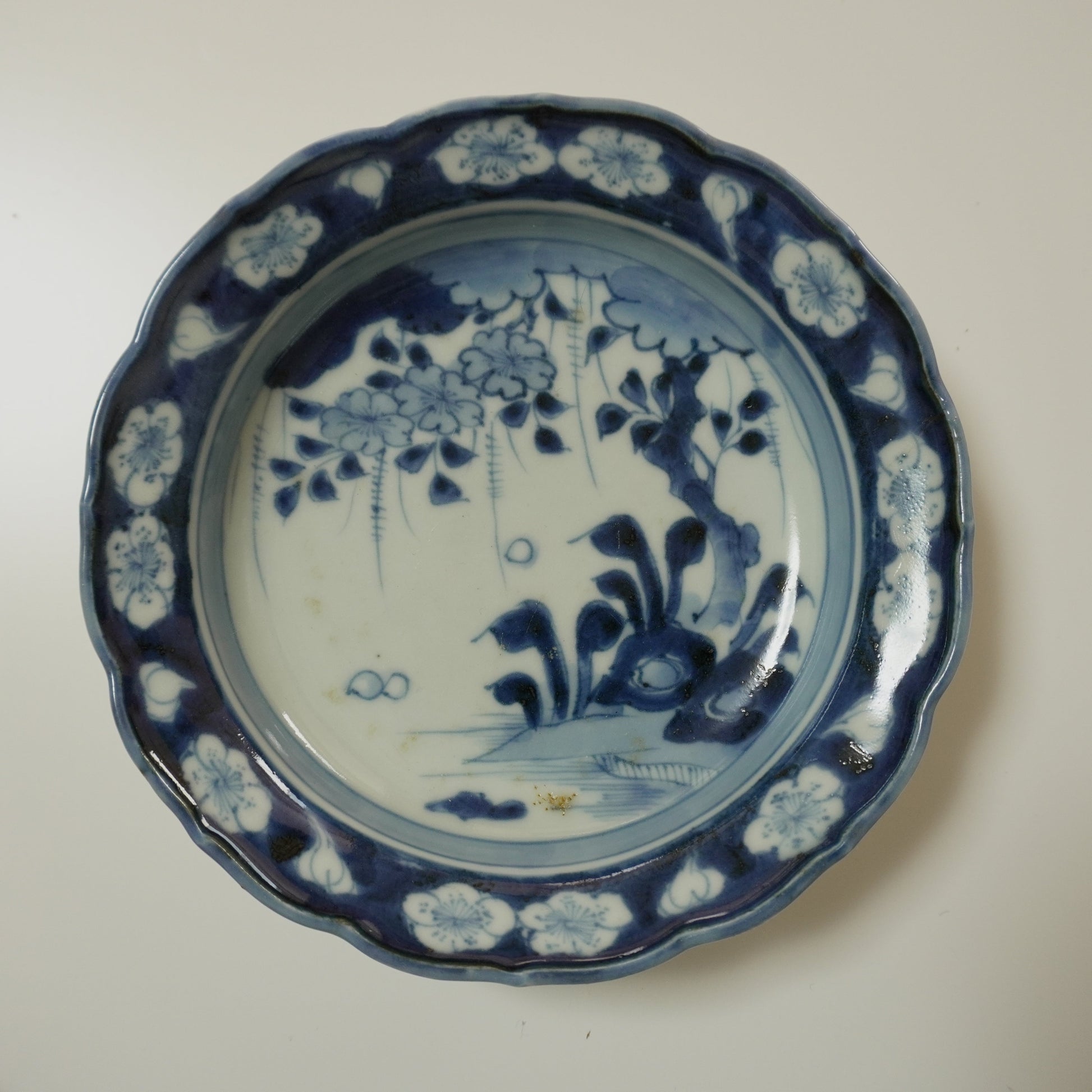 古伊万里染付輪花縁皿 - Kotto Shop