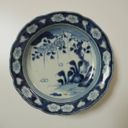 古伊万里染付輪花縁皿 - Kotto Shop