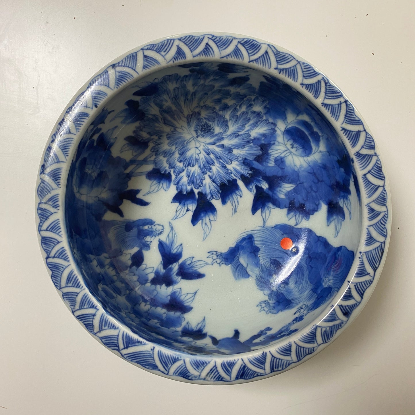 【キズあり】藍が薫る牡丹の丼鉢 - Kotto Shop