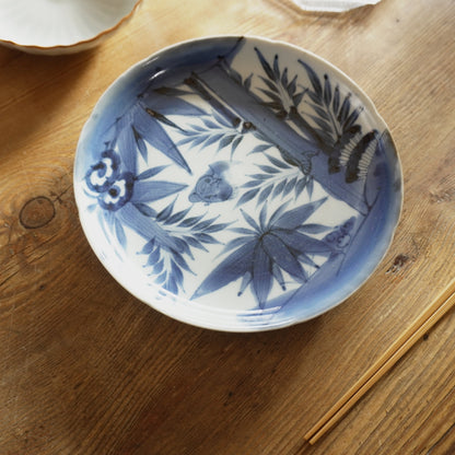 竹林に遊ぶ染付中皿 - Kotto Shop