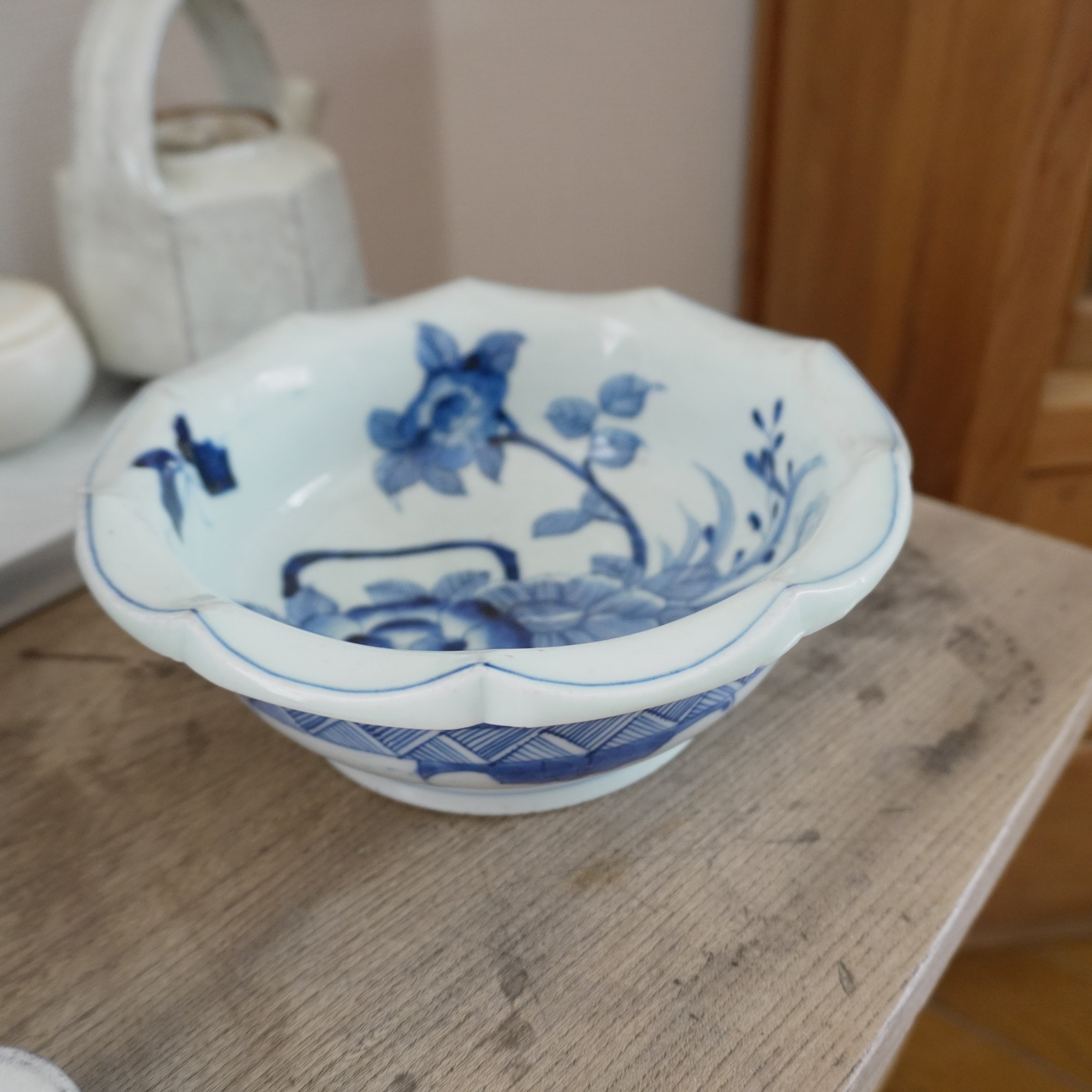 乾漆輪花大鉢　花生等 バラ模様の輪花染付鉢 – Kotto Shop