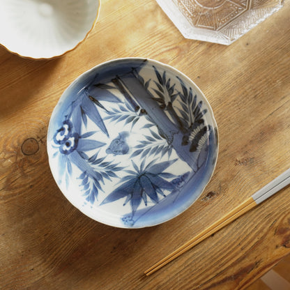 竹林に遊ぶ染付中皿 - Kotto Shop