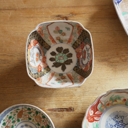 グリーンがおしゃれな明治四角小鉢 - Kotto Shop