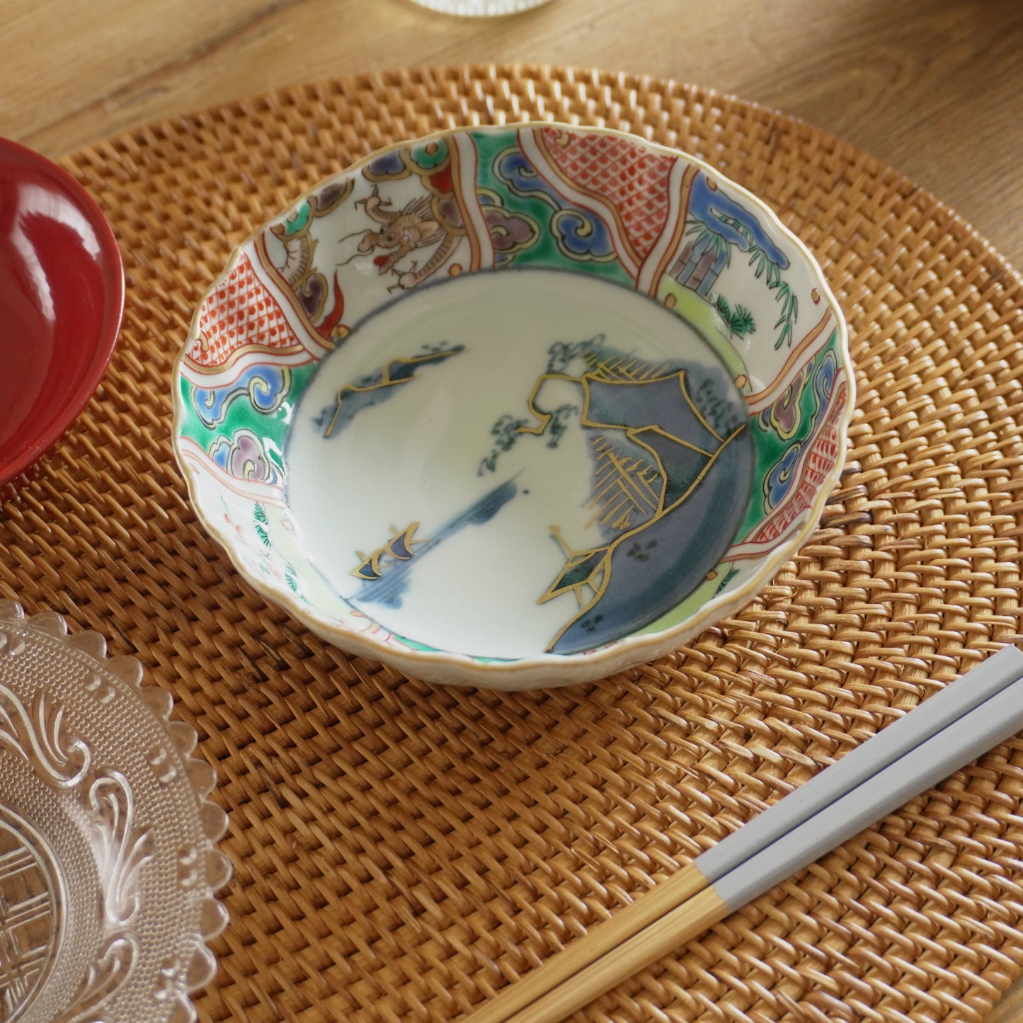 モダンな色合いの古伊万里なます皿 - Kotto Shop