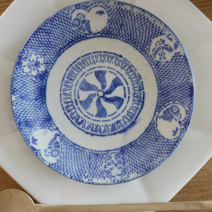 風車と鳥花文様の印判小皿 - Kotto Shop