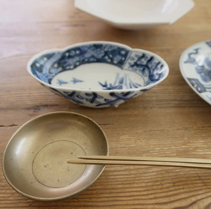 染付鳥と笹の葉変形皿 - Kotto Shop