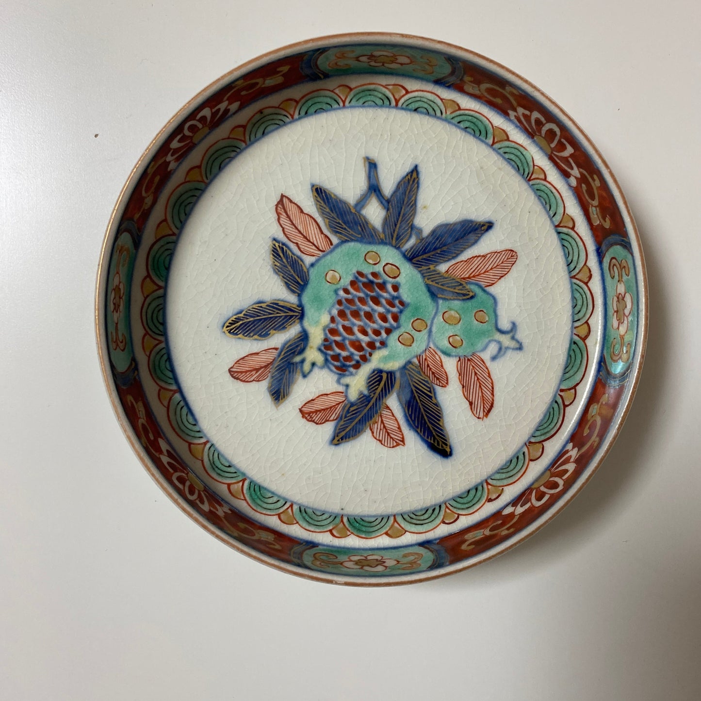 【甘手】柘榴柄のパステル九谷皿 - Kotto Shop