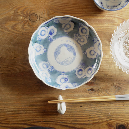 白梅が浮かぶ染付皿 - Kotto Shop