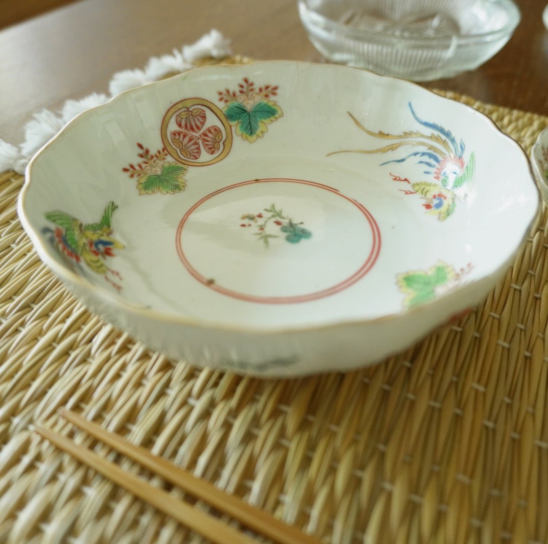 桐に舞う、柔らか桃色鳳凰なます皿 - Kotto Shop