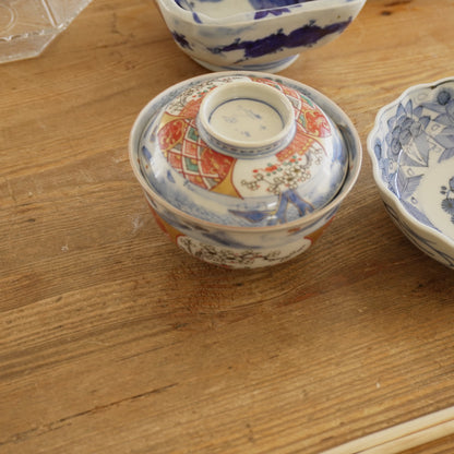 淡い色味の染付と色絵の茶碗 - Kotto Shop