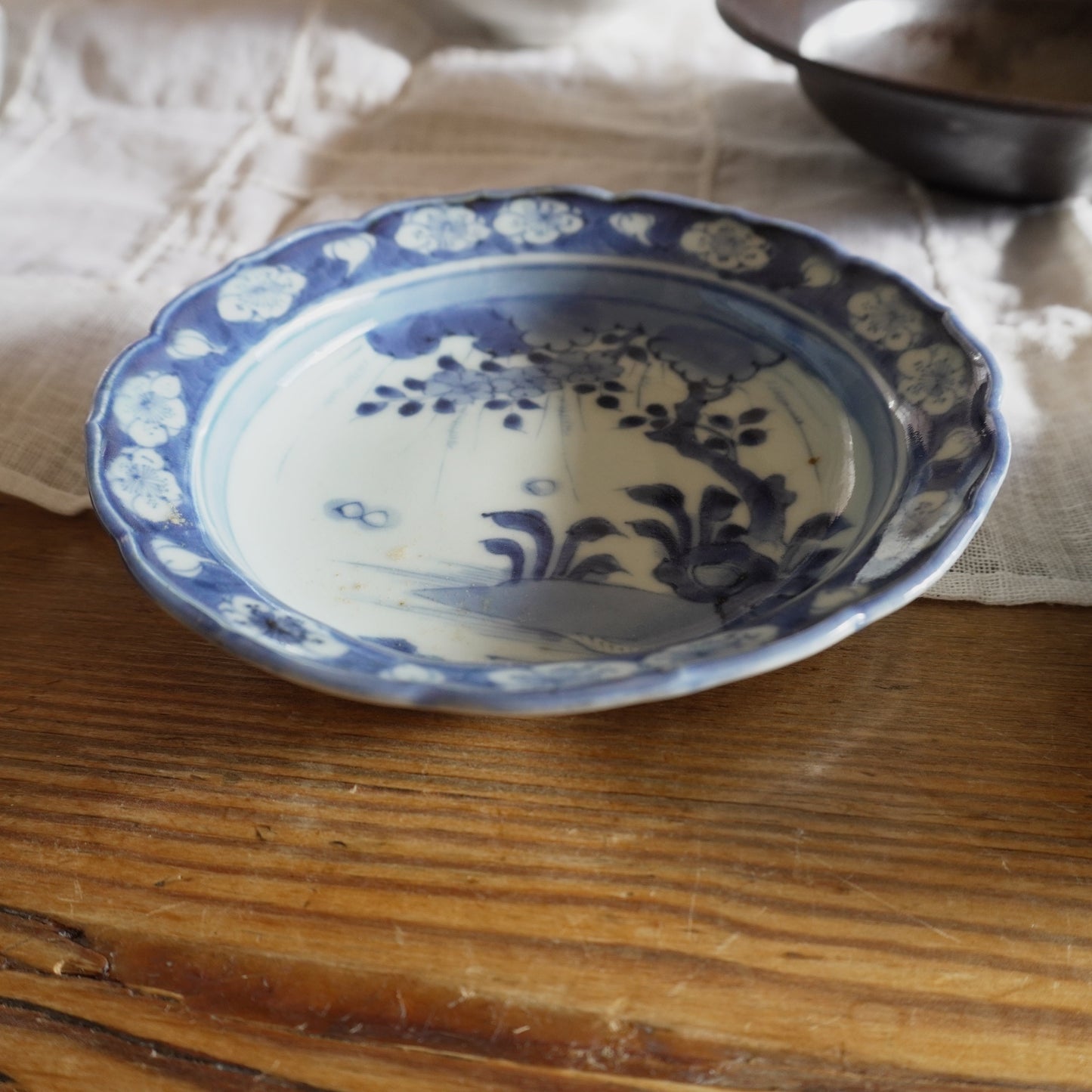 古伊万里染付輪花縁皿 - Kotto Shop