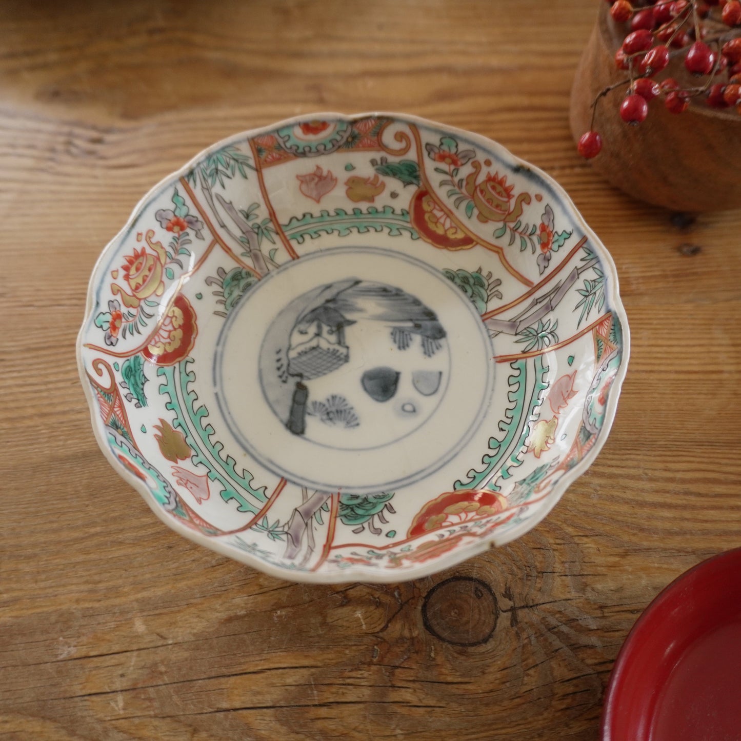 淡色金彩の美しい古伊万里なます皿 - Kotto Shop