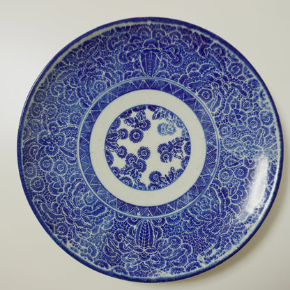 菊花咲きこぼれる染付大皿 - Kotto Shop