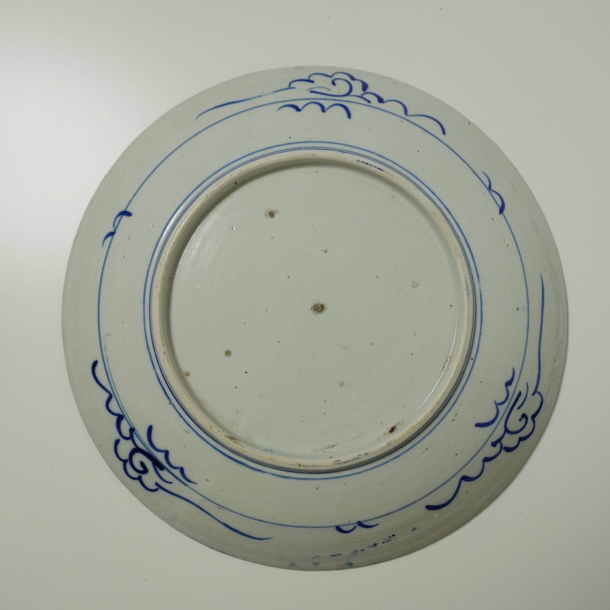 花咲く印判ベロ藍大皿 - Kotto Shop