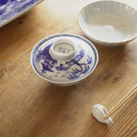 金彩と染付の小ぶりなお茶碗 - Kotto Shop