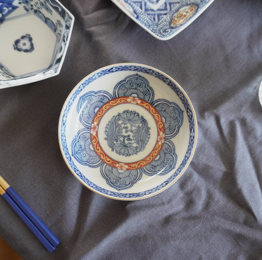 唐草に花文様の古伊万里なます皿 - Kotto Shop