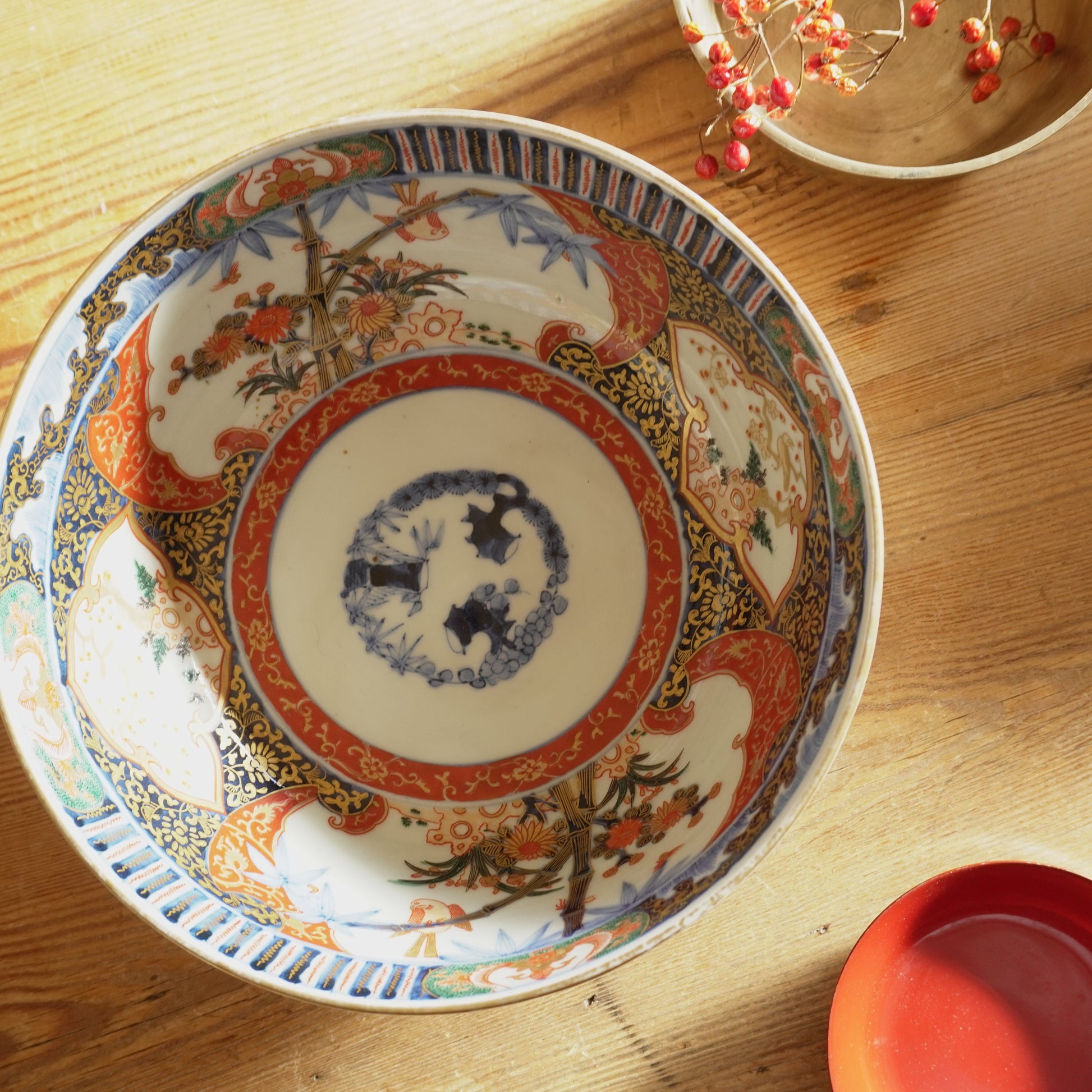 松竹梅の金彩色絵鉢 - Kotto Shop